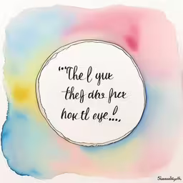 a white circle painted with black and yellow ink,a quote written on a piece of paper