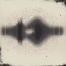 an abstract halftone image of circles with a small dot