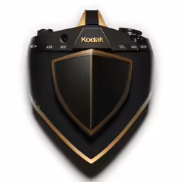 this is a black and gold emblem with red and black letters