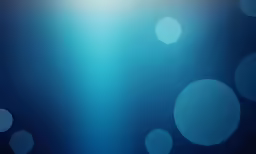 the blue background is reflecting several circles