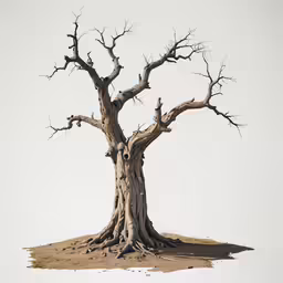 an old tree is growing from the ground