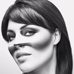 woman with black paint on her face