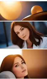 a woman leaning on the wall in two different ways