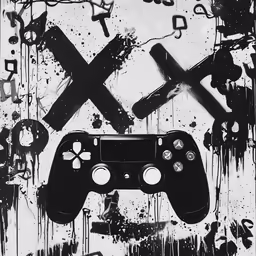 the spray paint is dripping on a black and white wall