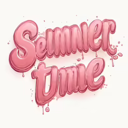 the word summer time in pink ink on white paper