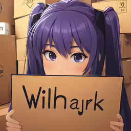 an anime character holds a sign that reads wihawk
