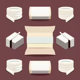 a collection of items for using a roll of paper