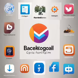a collection of various logos that are on a metal background,a poster that has various different items on it