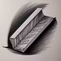 a drawing of a pencil drawing of a bench