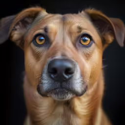 a dog with the camera focusing on its eyes