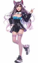 a beautiful girl in black dress with cat ears
