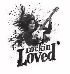 a drawing of a girl holding an electric guitar