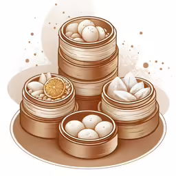 a pile of bread and eggs on top of each other