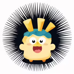 a painting with an angry expression and a blue mohawk