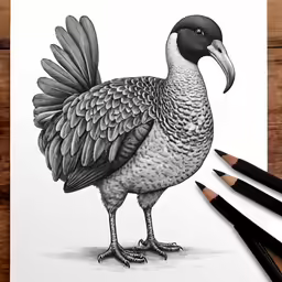 the hand drawn image of a duck