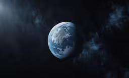 a view from earth in the dark night time