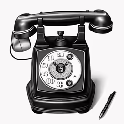 a black and white photo of an old - fashioned phone