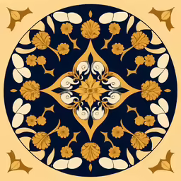 a very fancy looking tile that is blue and white