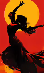 a woman with a hat is dancing in the sun