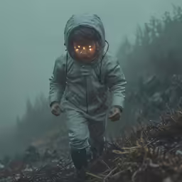 there is an image of a scary child