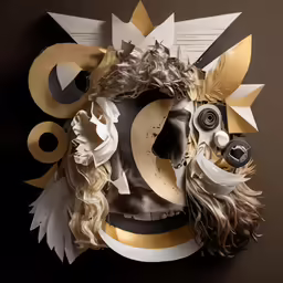 a sculpture of an animal made out of paper