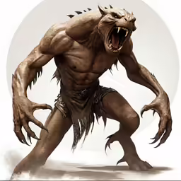 a creature in full costume with claws and a massive teeth