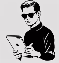 an image of a man in sunglasses looking at something