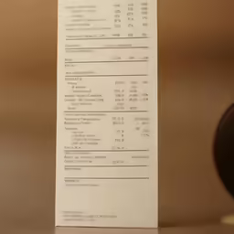 a paper receipt that is sitting on a table