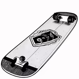 an image of a drawing of a skateboard