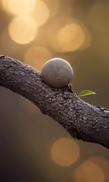 a small piece of rock sitting on a tree branch