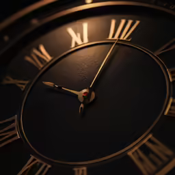 close up photo of roman numerals on a clock