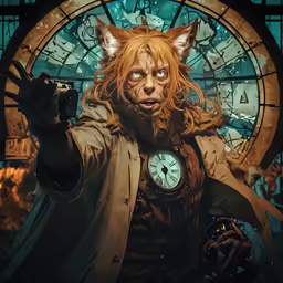 an image of a scary demon with clock