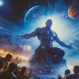 there is an image of a man on the earth
