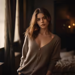 woman standing with her arms crossed looking off to the side