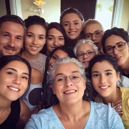 a large group of people are smiling for the camera