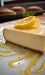 a piece of cheesecake on a plate covered in orange slices