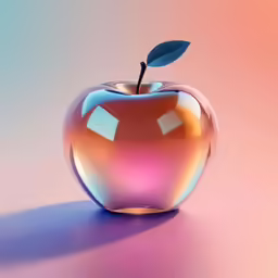 a shiny apple that looks like a design