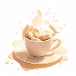 a cup with marshmallows sitting on it