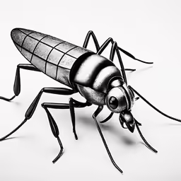 an image of a large mosquito insect that is in black and white