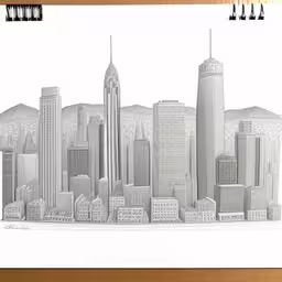 an image of city drawing by someone who is drawing,this is a city drawing made with pencils