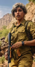an african american girl holding a rifle in her hands,an armed woman holding a gun in her hand