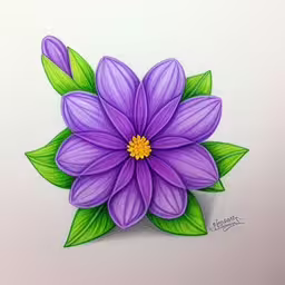 a close up of a purple flower on a white background