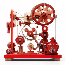 a mechanical instrument with gear is standing on a platform