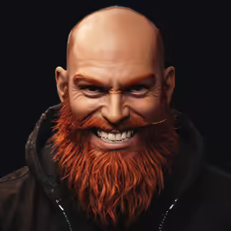 an orange haired man with a beard and bearding