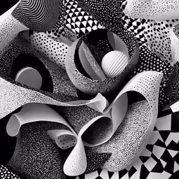 abstract, black and white art work by marke van der - houtek