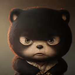 an animal that has been painted to look like a bear