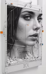 a portrait of a beautiful woman with the background image in 3d