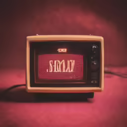 an old fashioned analog television with the word sold written on the screen
