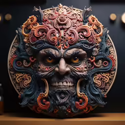 an elaborately decorated statue with intricate designs