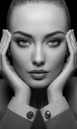 a woman holding her hands to her face